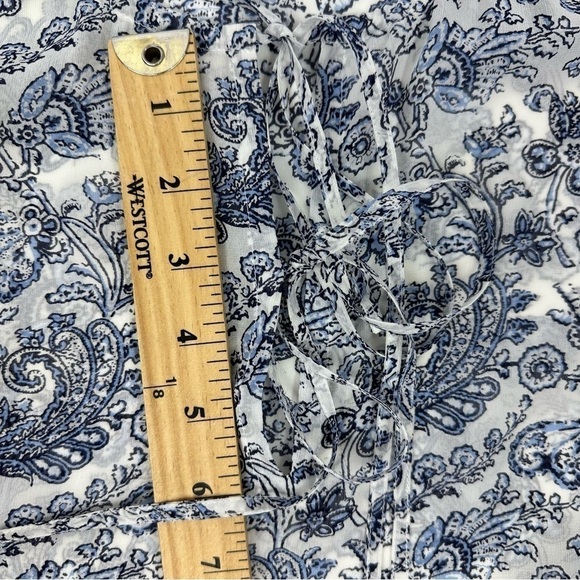 Theory Blouse Sz S  Alrik Avery Silk Peasant Blouse Chiffon Long Sleeve - Picture 7 of 12